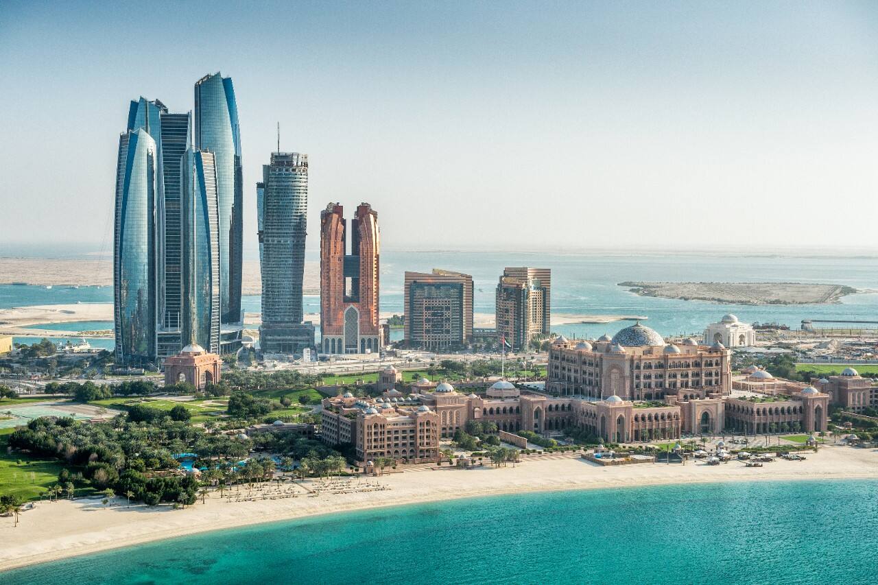 Abu dhabi corniche and cityscape