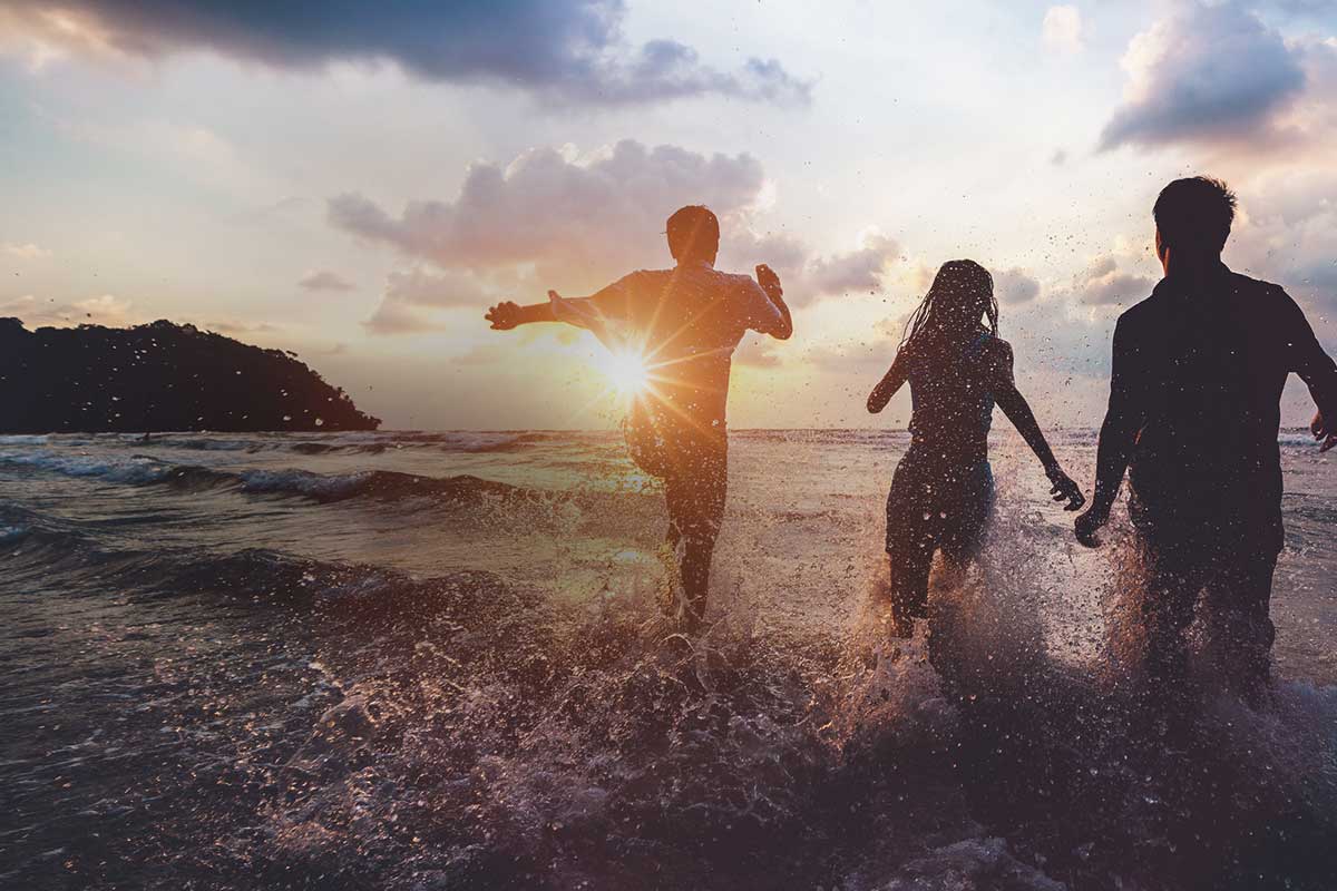 family beach