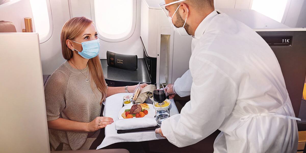 Cabin crew and guest